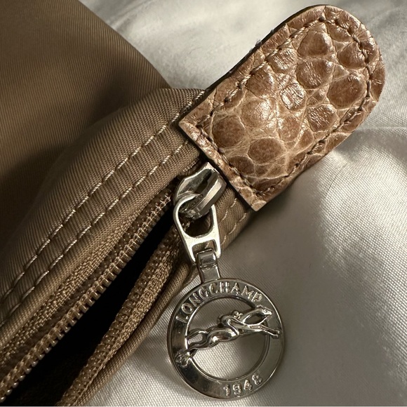 Longchamp Le Pliage Tote Bag Reptile Trim - Picture 13 of 14